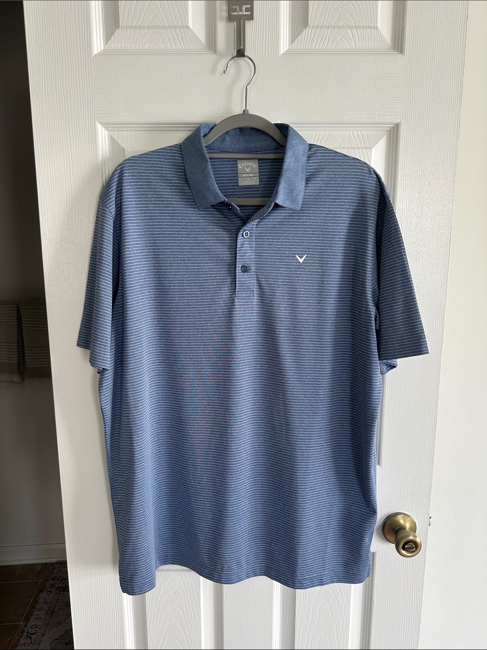 Callaway Blue Heathered Stripe Polo - Men's